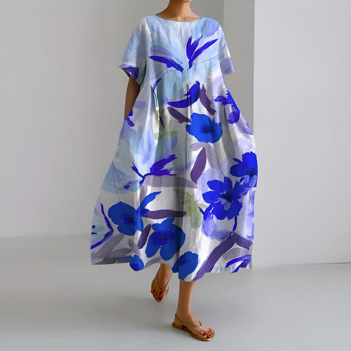 Ivy – Loose Fit Floral Dress | Blue / S | Toronty Ottawa