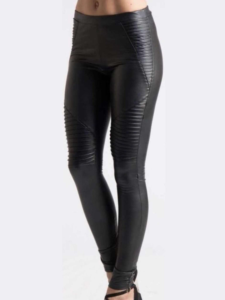 Dana | Leather Moto Leggings