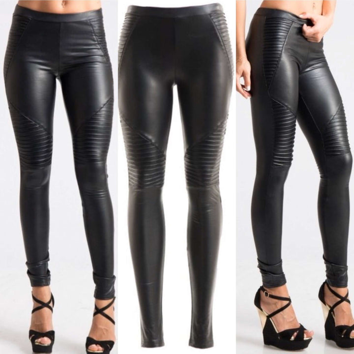 Dana | Leather Moto Leggings