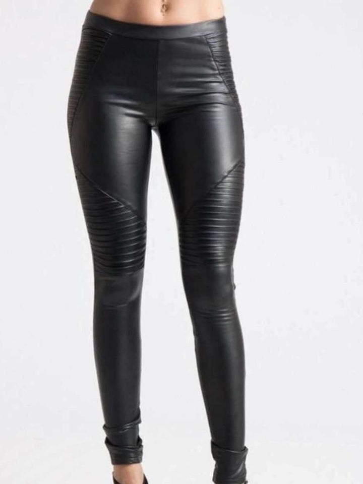 Dana | Leather Moto Leggings