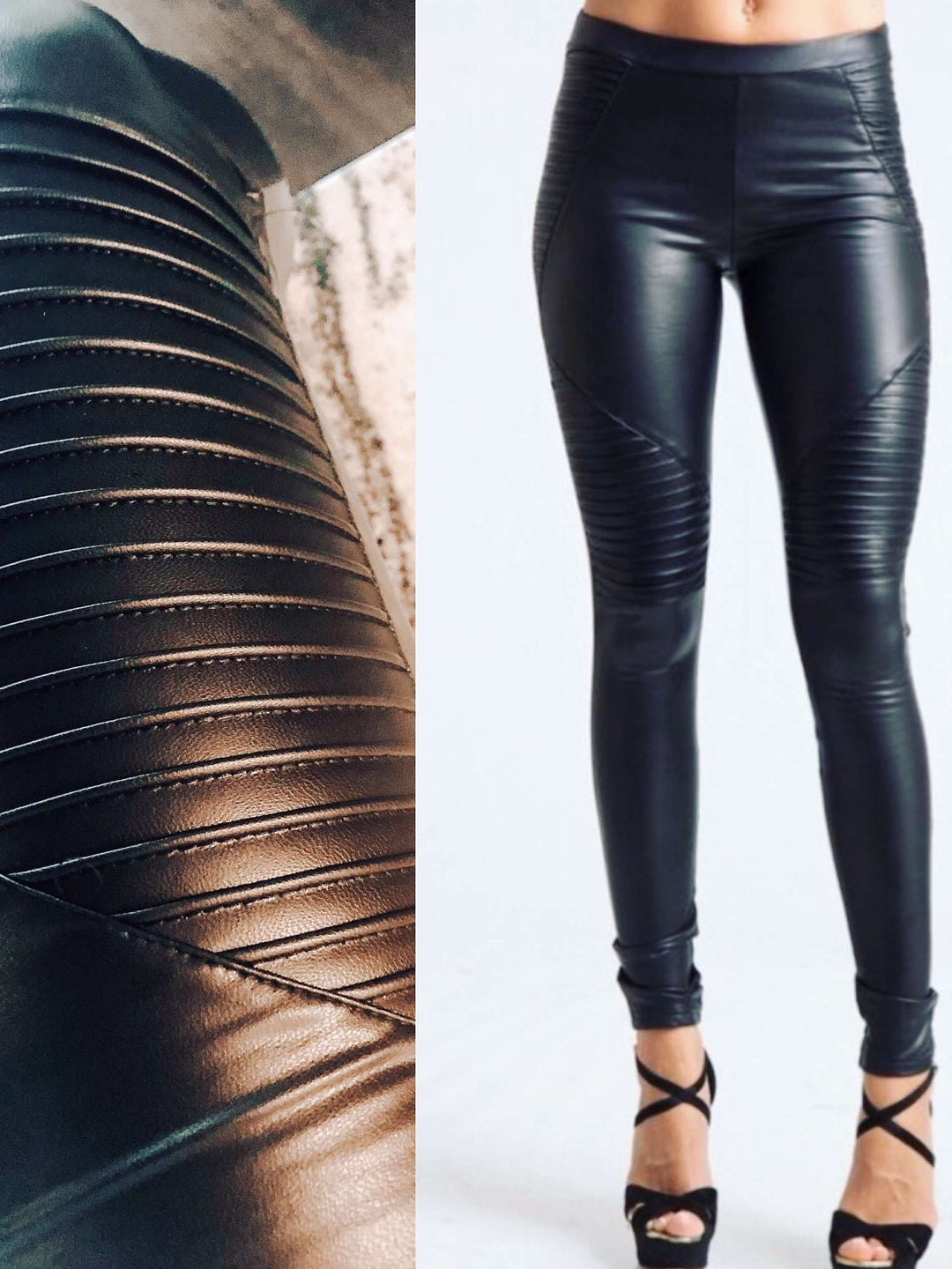 Dana | Leather Moto Leggings