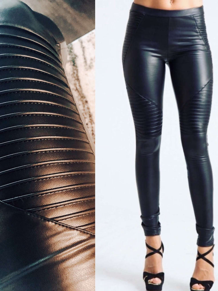 Dana | Leather Moto Leggings