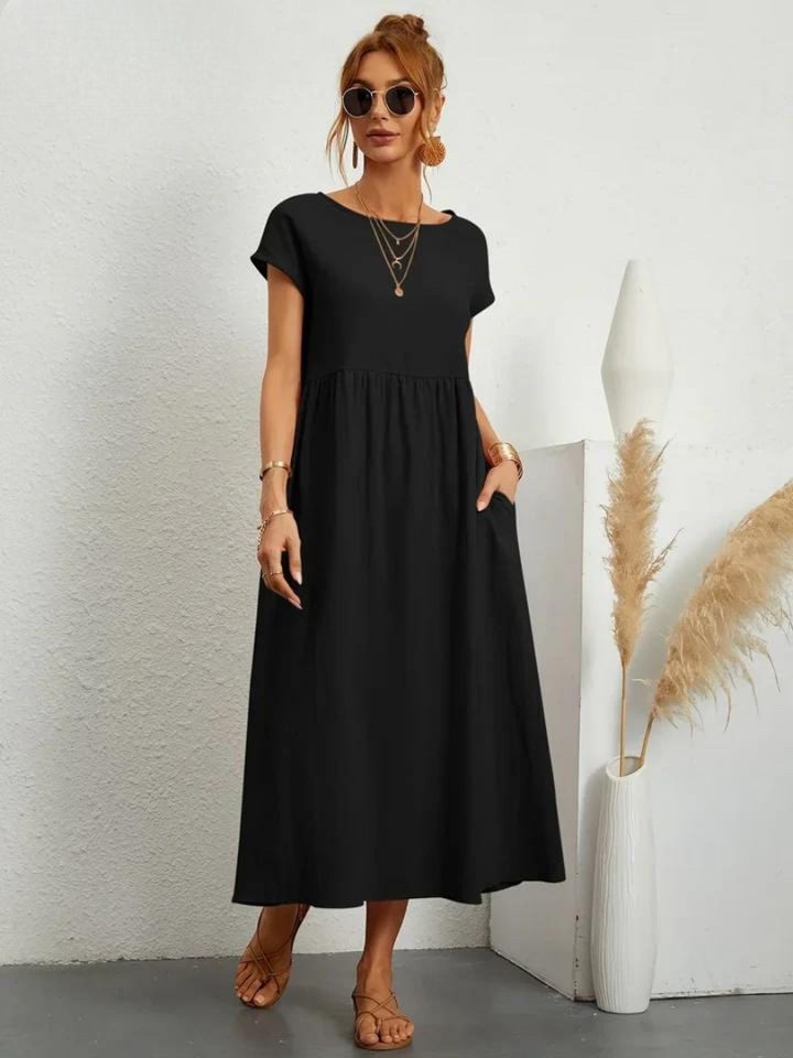 FioraLune Cotton Summer Dress | Dark Green / S | Toronty Ottawa