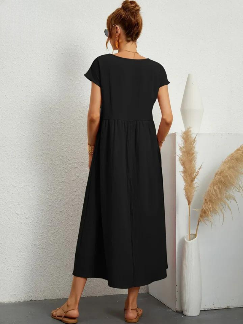 FioraLune Cotton Summer Dress | Dark Green / S | Toronty Ottawa