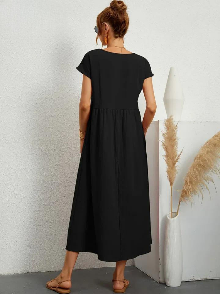 FioraLune Cotton Summer Dress | Dark Green / S | Toronty Ottawa