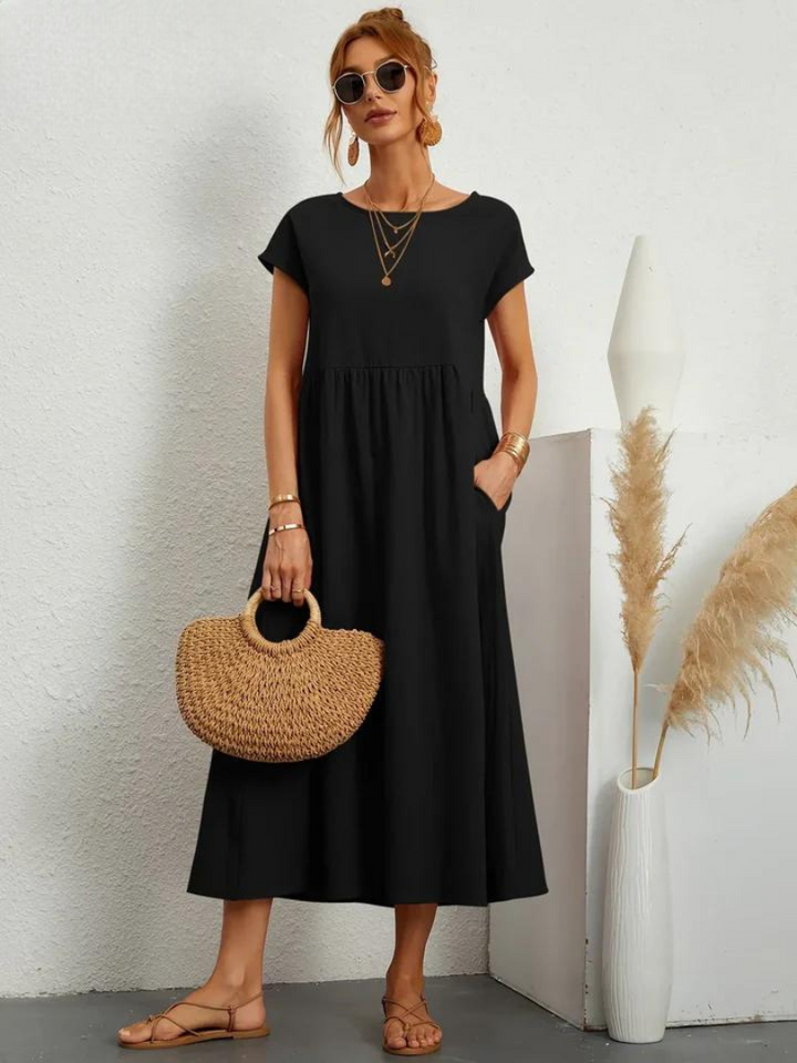 FioraLune Cotton Summer Dress | Black / S | Toronty Ottawa