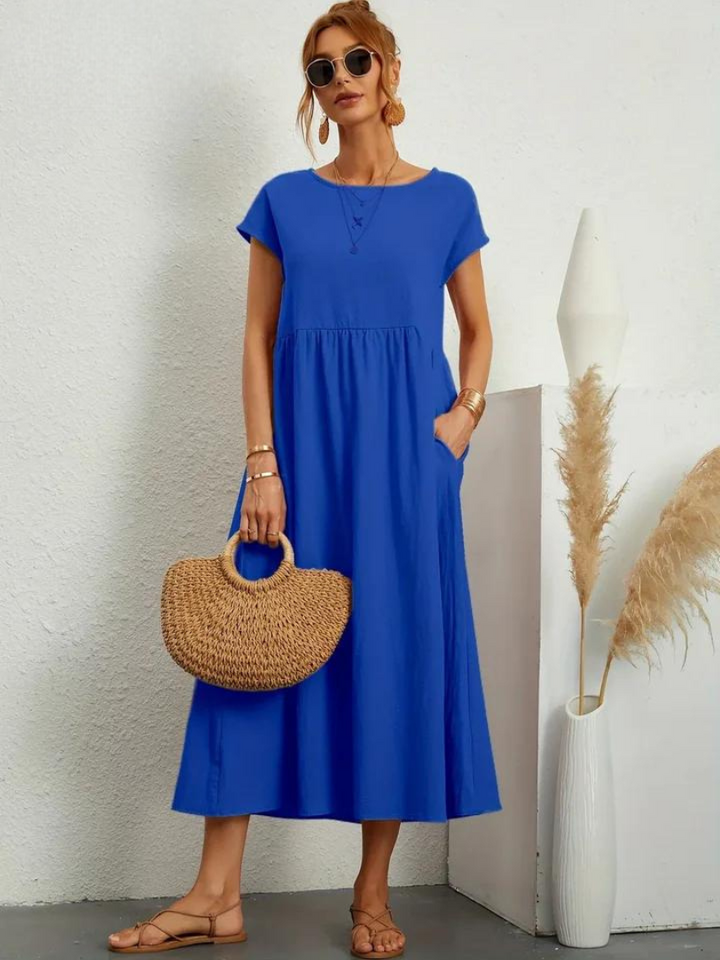 FioraLune Cotton Summer Dress | Blue / S | Toronty Ottawa