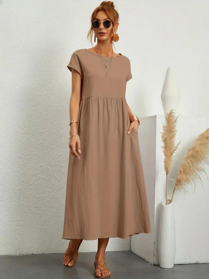 FioraLune Cotton Summer Dress | Dark Green / S | Toronty Ottawa