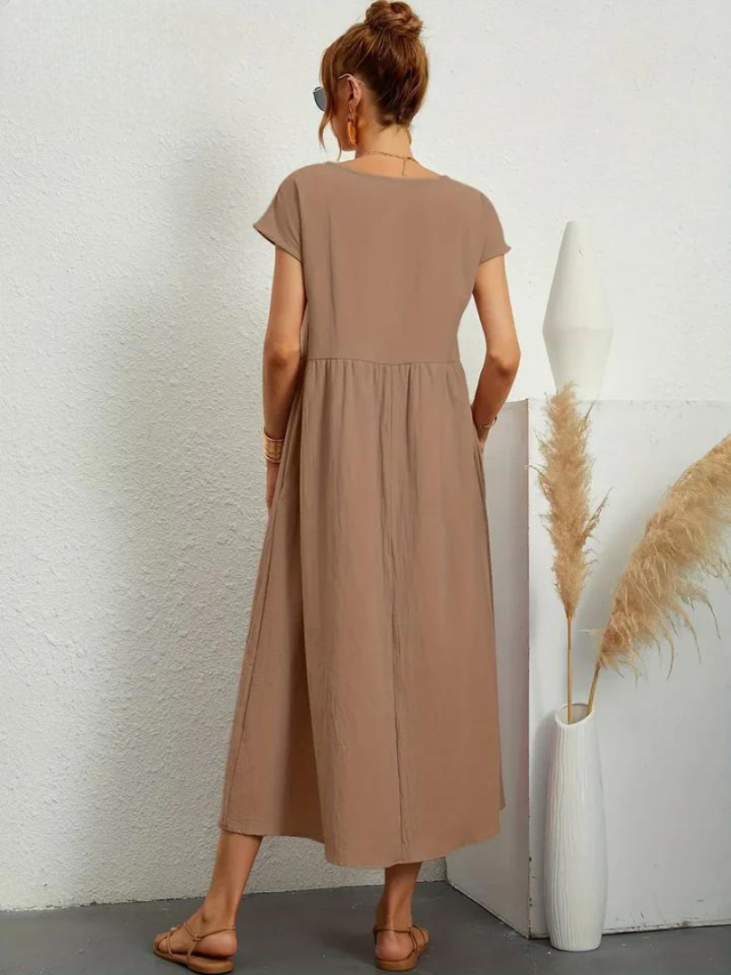FioraLune Cotton Summer Dress | Dark Green / S | Toronty Ottawa