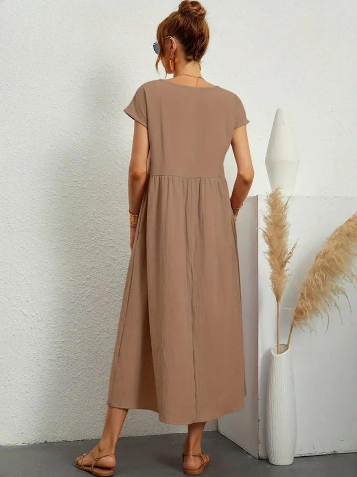 FioraLune Cotton Summer Dress | Dark Green / S | Toronty Ottawa