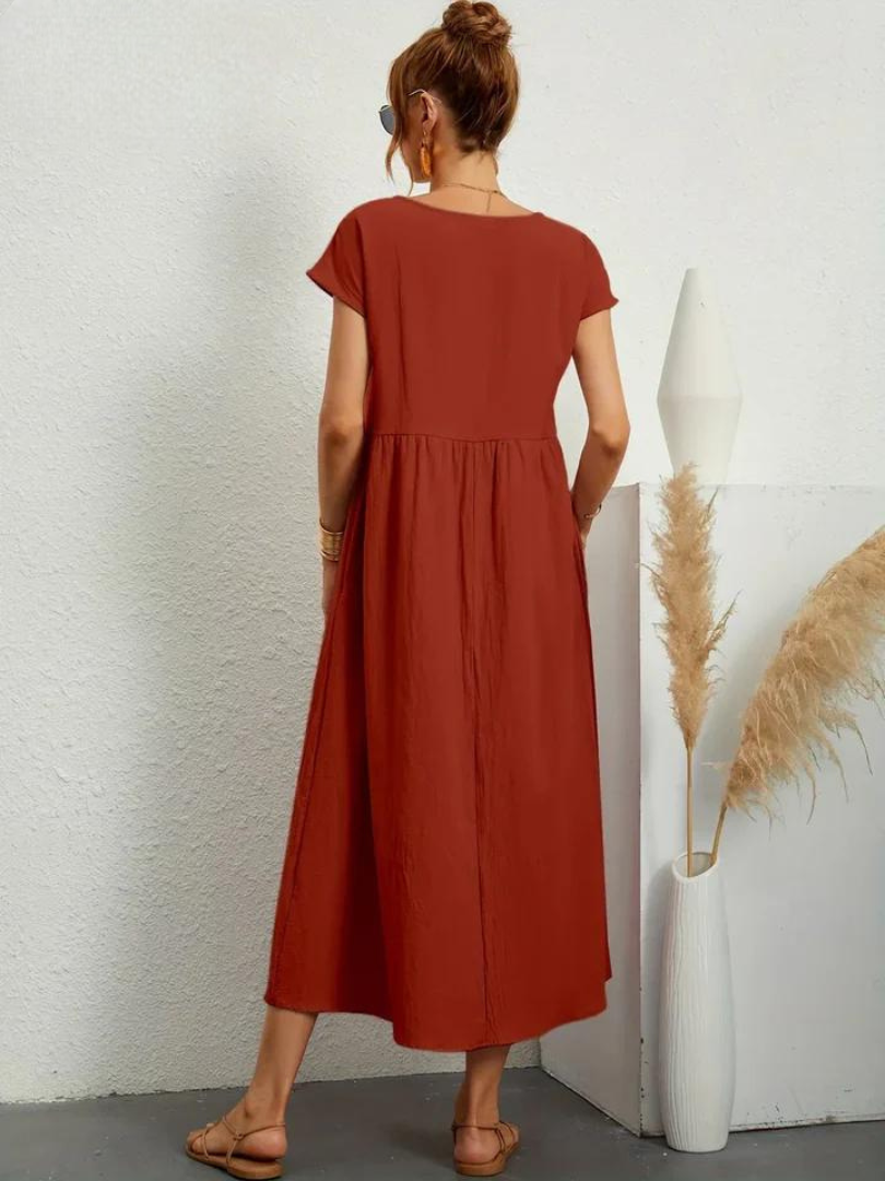 FioraLune Cotton Summer Dress | Dark Green / S | Toronty Ottawa
