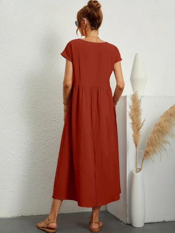 FioraLune Cotton Summer Dress | Dark Green / S | Toronty Ottawa