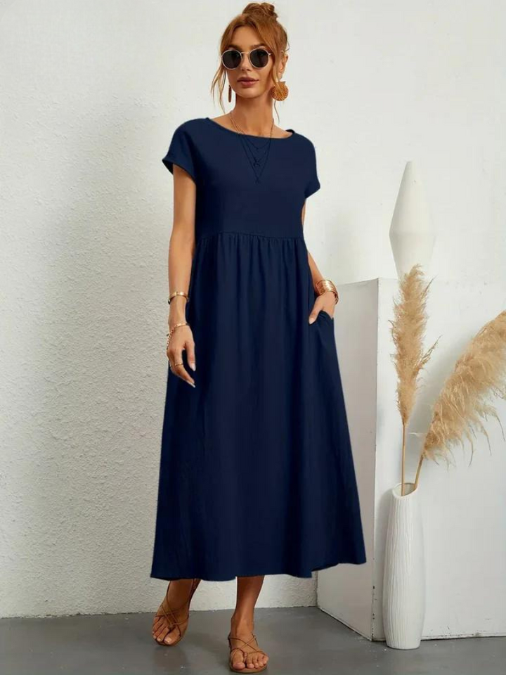 FioraLune Cotton Summer Dress | Dark Green / S | Toronty Ottawa