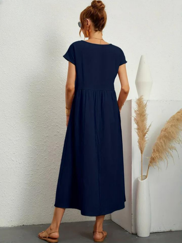 FioraLune Cotton Summer Dress | Dark Green / S | Toronty Ottawa