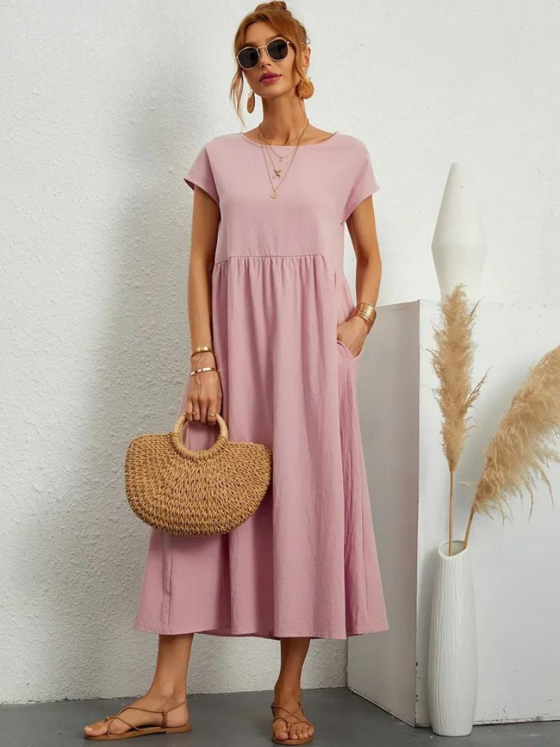 FioraLune Cotton Summer Dress | Pink / S | Toronty Ottawa