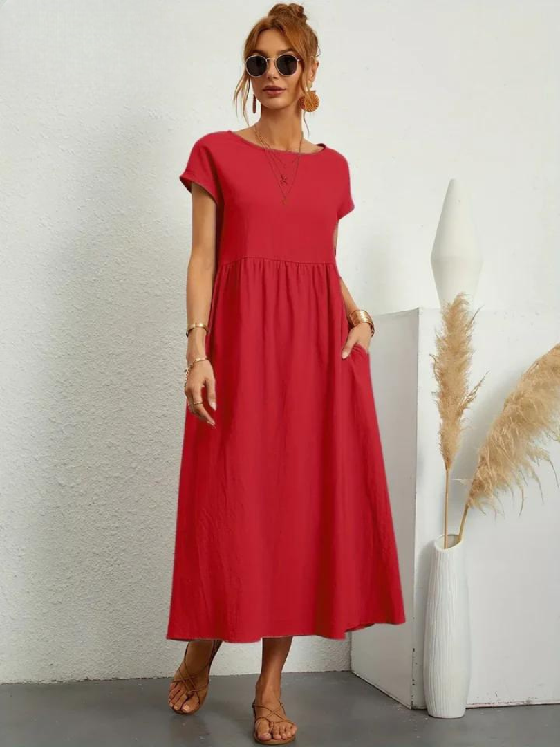 FioraLune Cotton Summer Dress | Dark Green / S | Toronty Ottawa