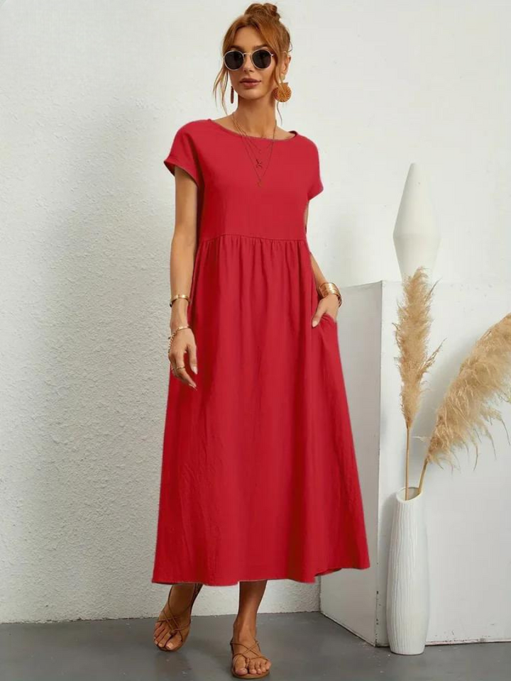 FioraLune Cotton Summer Dress | Dark Green / S | Toronty Ottawa