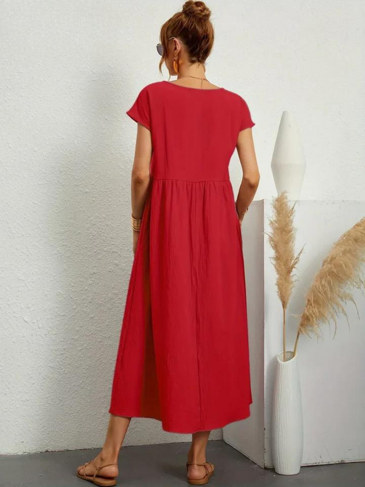 FioraLune Cotton Summer Dress | Dark Green / S | Toronty Ottawa