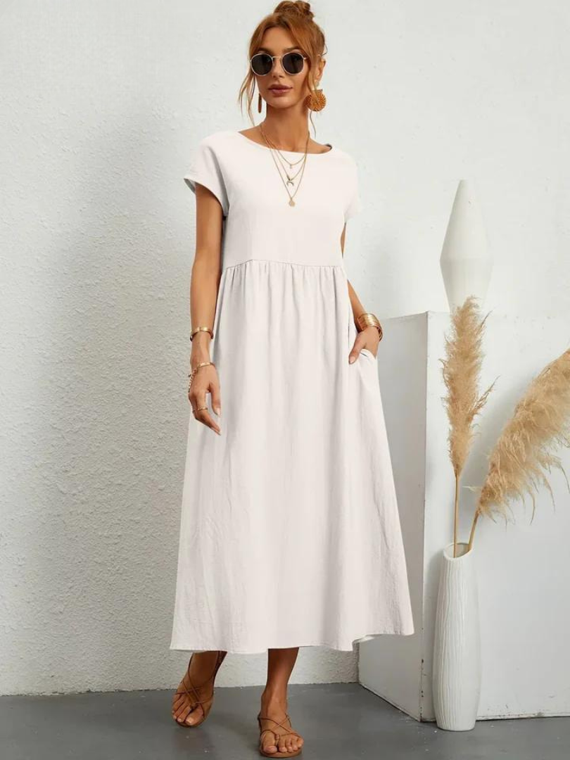 FioraLune Cotton Summer Dress | Dark Green / S | Toronty Ottawa