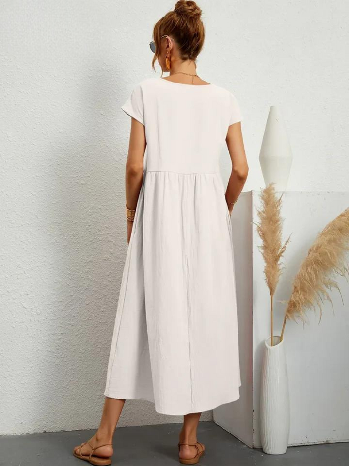 FioraLune Cotton Summer Dress | Dark Green / S | Toronty Ottawa