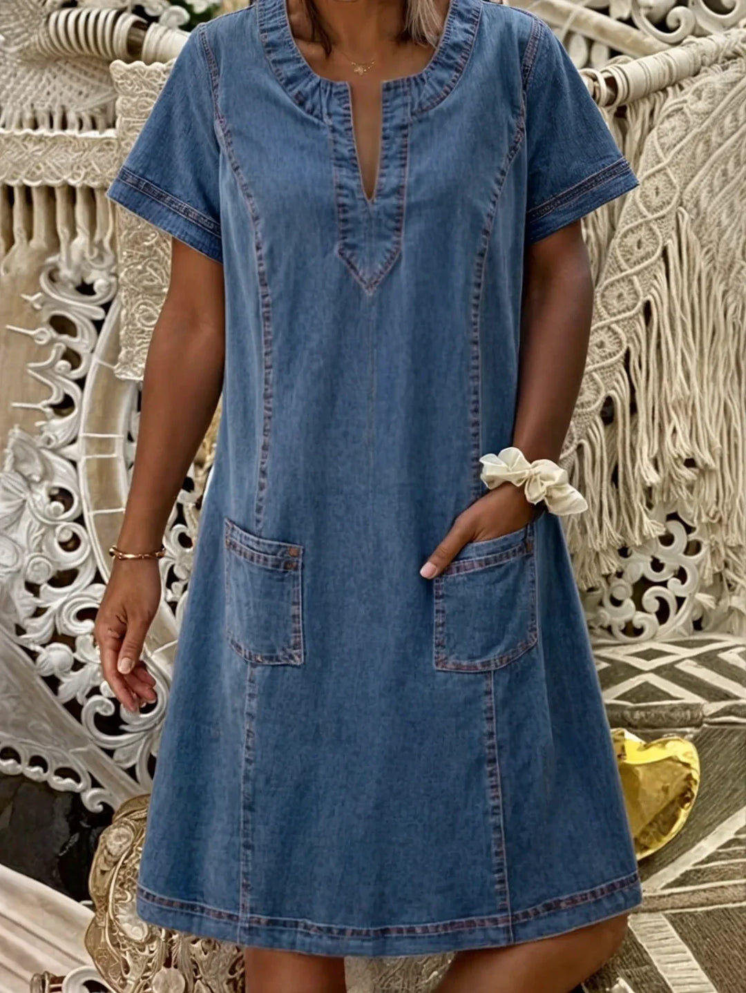 Marlowe Toronto™ | Light Denim Everyday Dress | Blue / S | Toronty Ottawa