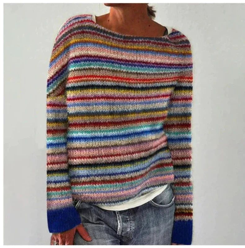 YASMINE™ - RETRO AUTUMN SWEATER | Rainbow / S | Toronty Ottawa
