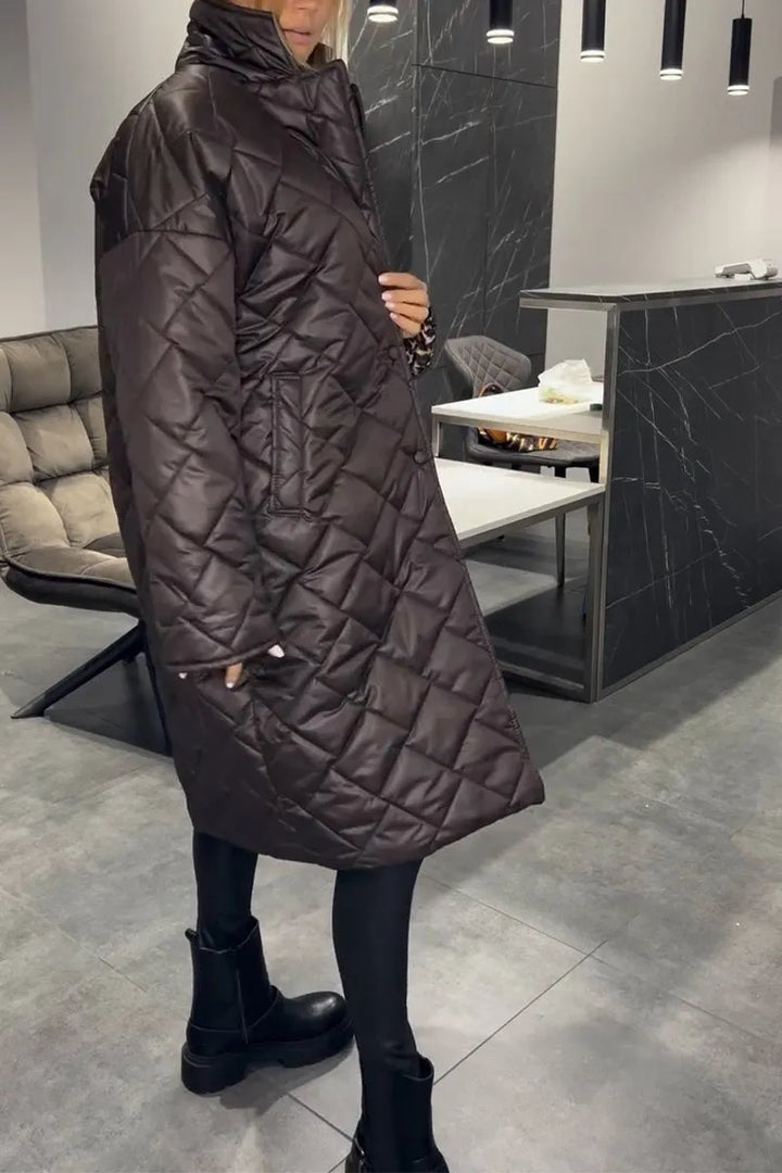 Sara | Reversible Quilted Coat with Leopard Lining