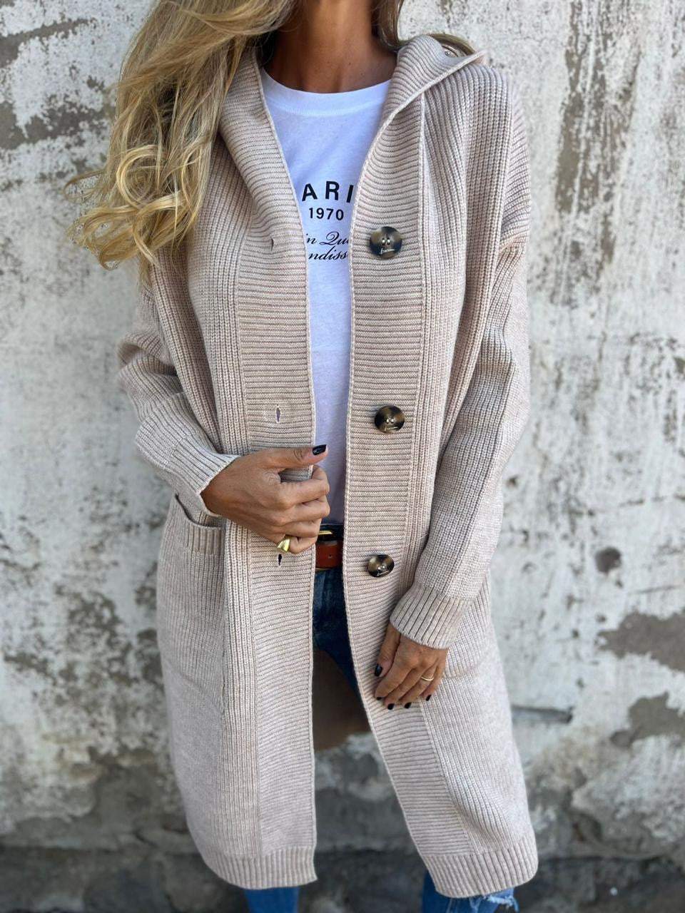 FRIEDA™ - ELEGANT KNITTED CARDIGAN | Beige / S | Toronty Ottawa