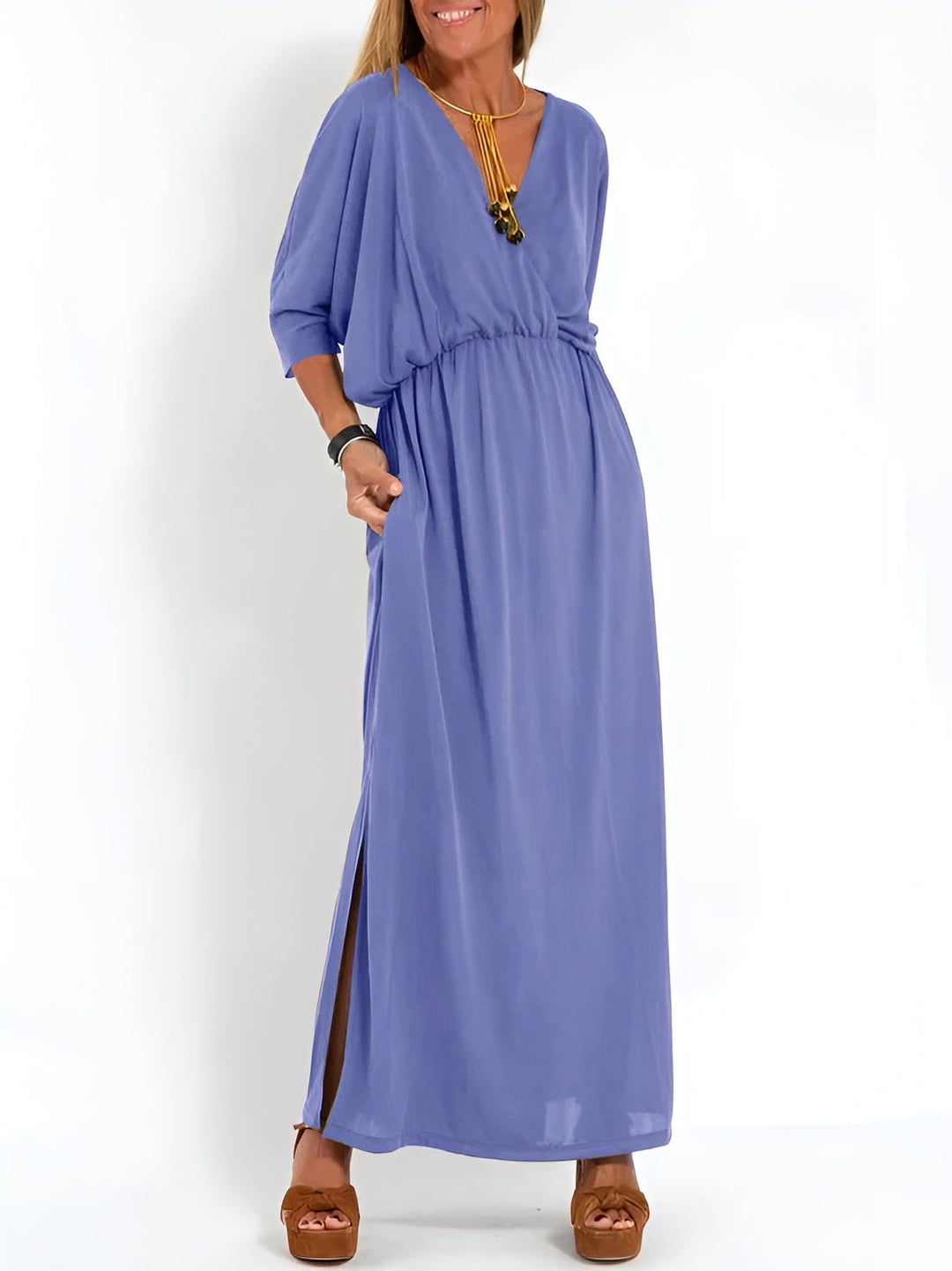 Harriet – Sleek and Simple Day Dress | Blue / S | Toronty Ottawa