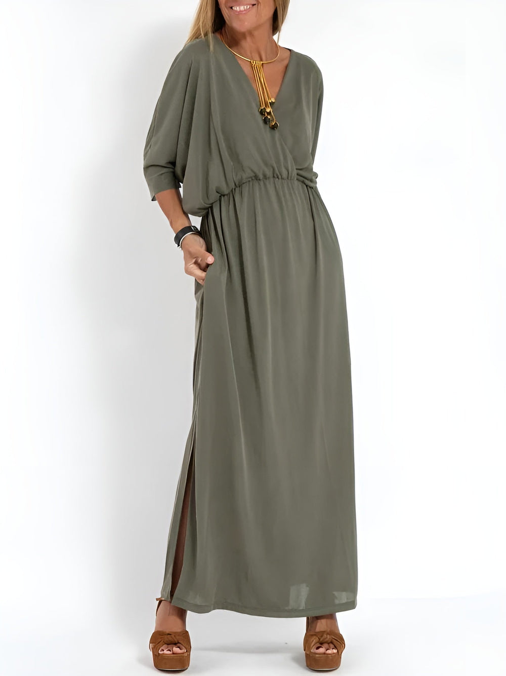 Harriet – Sleek and Simple Day Dress | Green / S | Toronty Ottawa