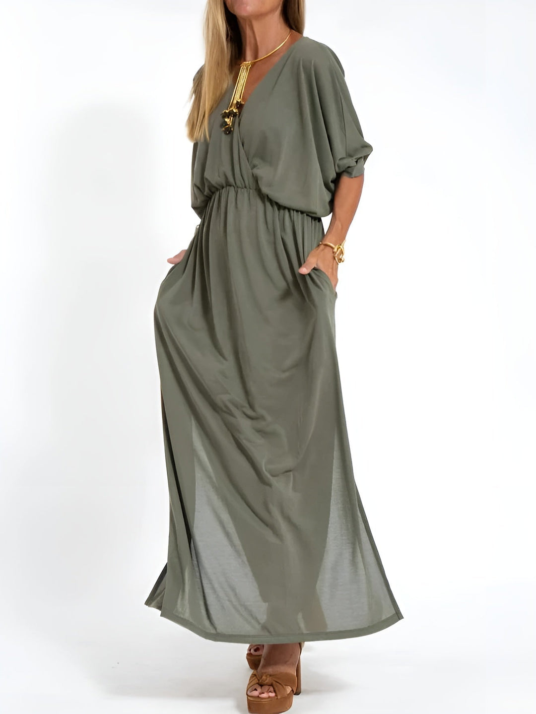 Harriet – Sleek and Simple Day Dress | Green / S | Toronty Ottawa