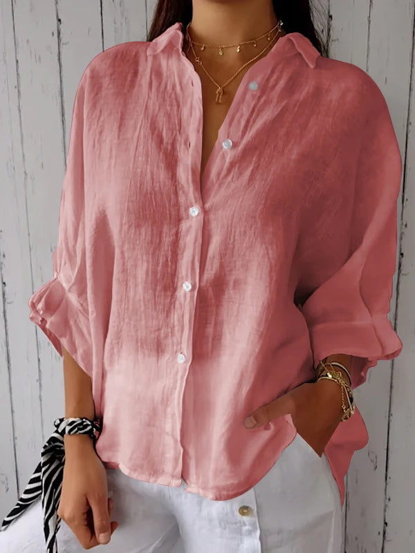 Hannah – Timeless Button-Up Shirt | Pink / S | Toronty Ottawa