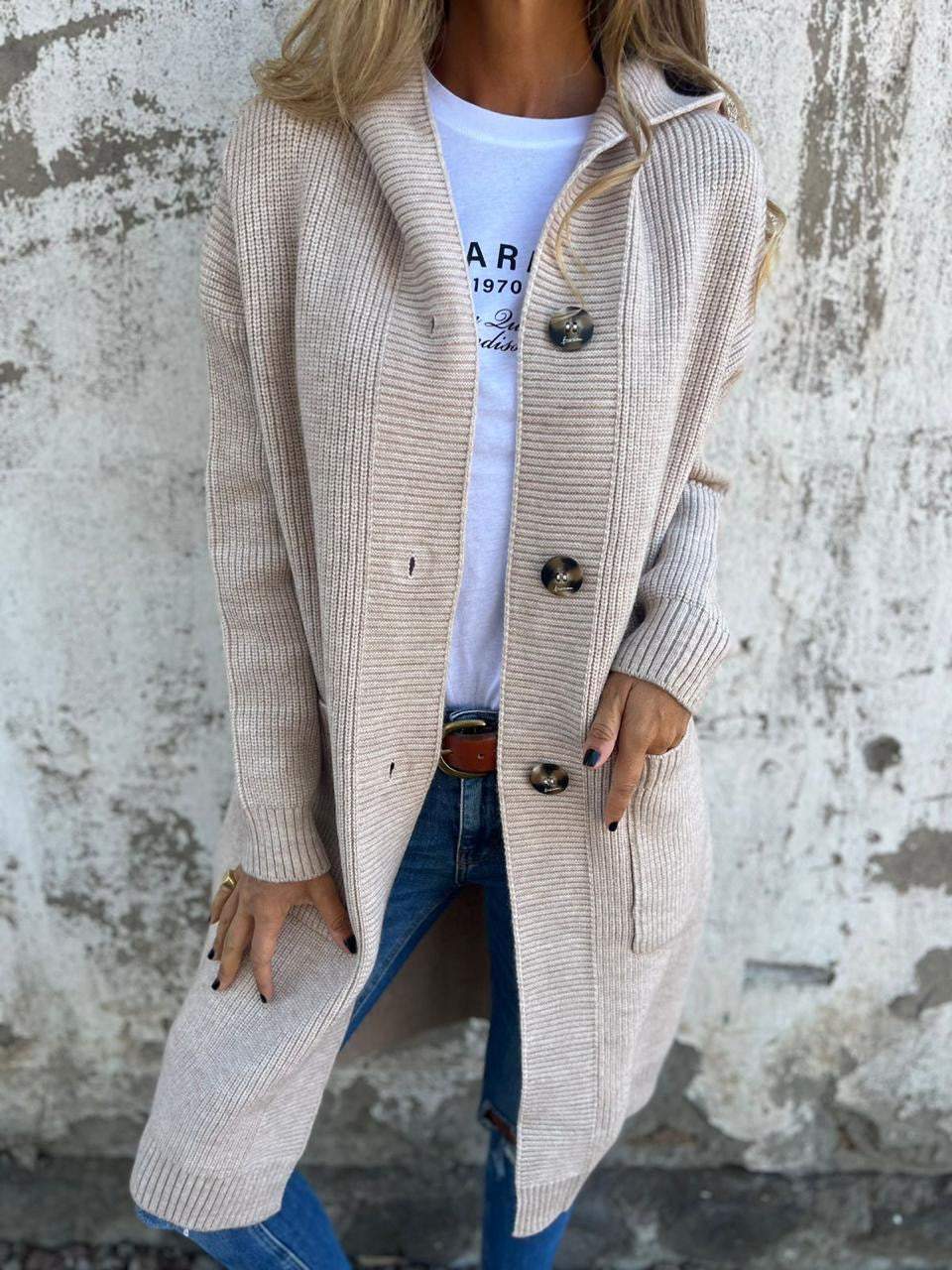FRIEDA™ - ELEGANT KNITTED CARDIGAN | Beige / S | Toronty Ottawa