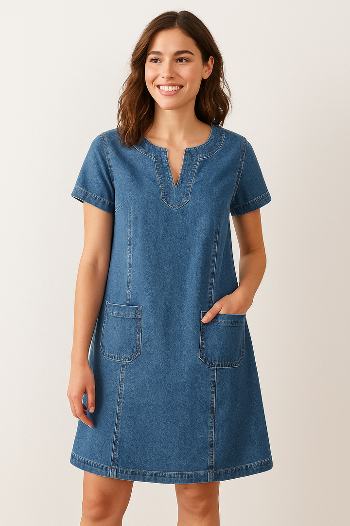 Marlowe Toronto™ | Light Denim Everyday Dress | Blue / S | Toronty Ottawa