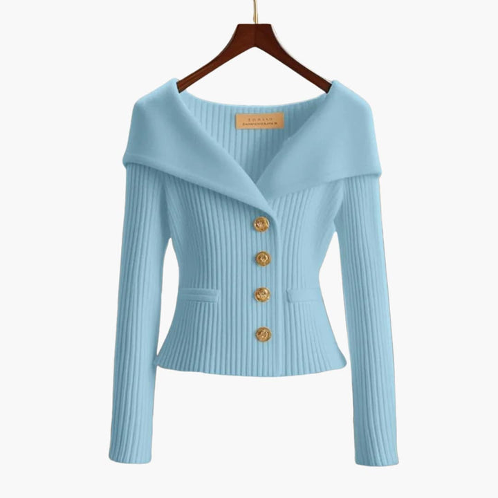 KIM™ - RIBBED BUTTON-UP CARDIGAN | Light Blue / One Size Fits All | Toronty Ottawa