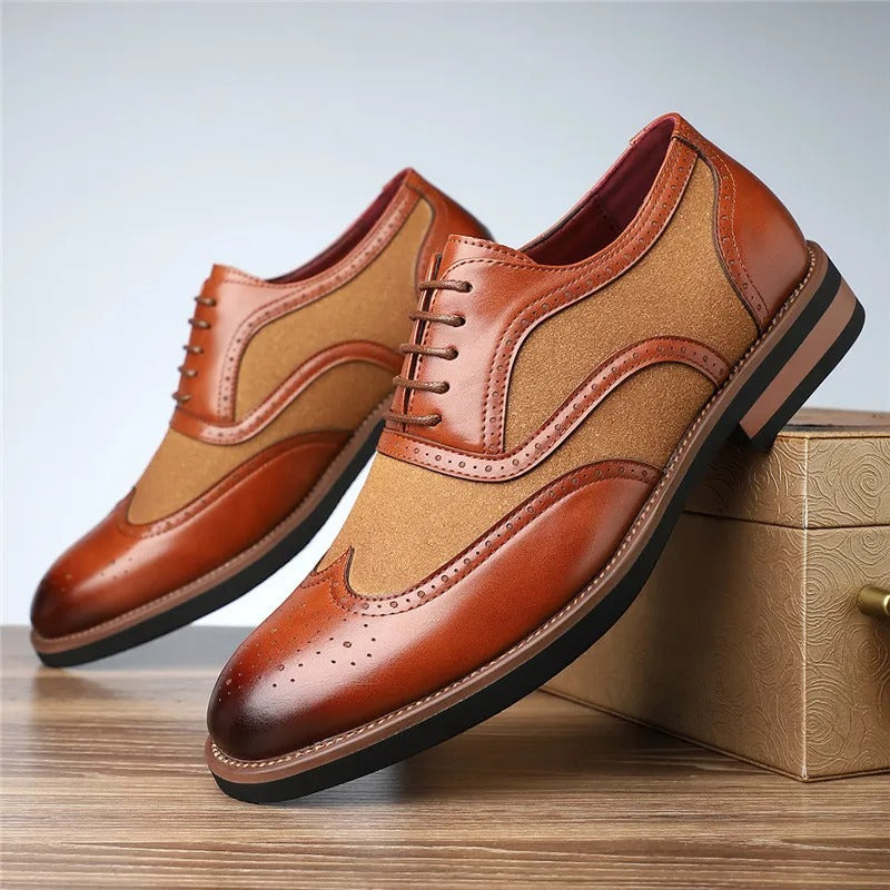 Kingsley™ Two-Tone Brogue — Sharp Style | Black / 7 | Toronty Ottawa