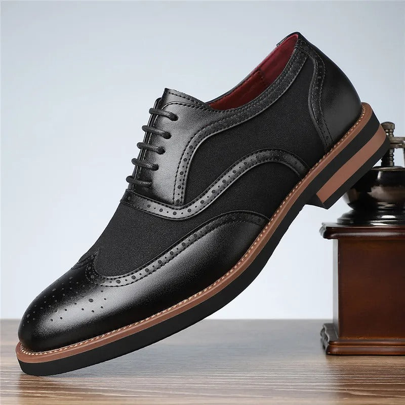 Kingsley™ Two-Tone Brogue — Sharp Style | Black / 7 | Toronty Ottawa