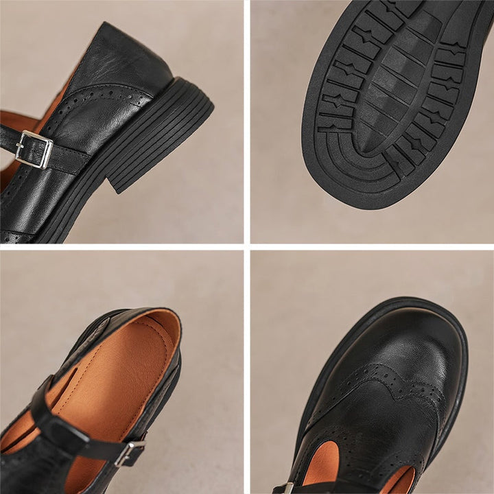 Elodie | Genuine Leather Mary Jane Flats