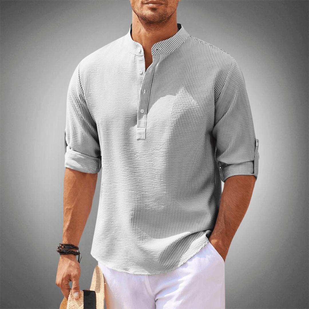Valente™ | Cotton Tailored-Fit Breeze Shirt | Light Gray / S | Toronty Ottawa