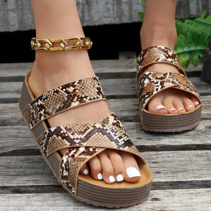 Lauren – All-Day Support Sandals | Snake Print / 4 | Toronty Ottawa