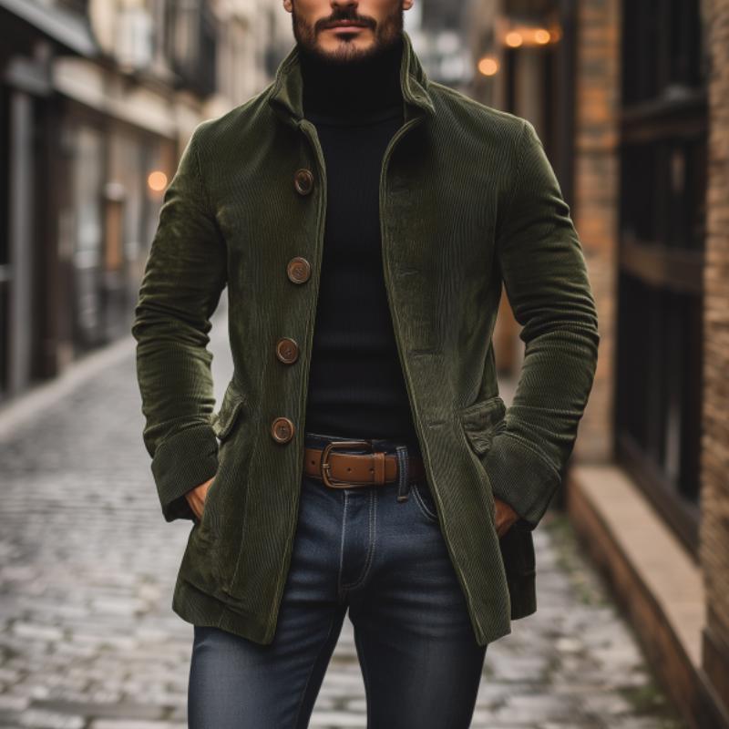 Bexley™ Heritage Corduroy Stand Collar Coat | Army Green / S | Toronty Ottawa