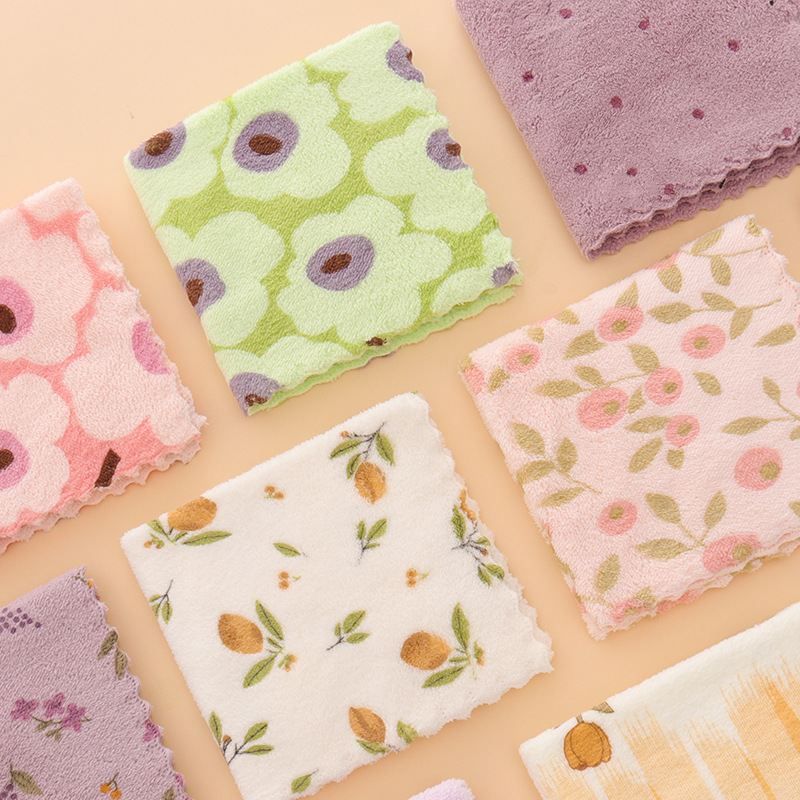 5PCS Coral Flannel Dishcloths for Home Use