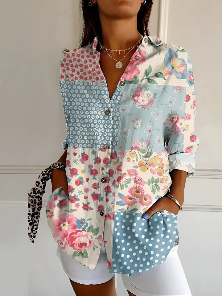 Julia – Soft Bloom Everyday Blouse | Blue / S | Toronty Ottawa
