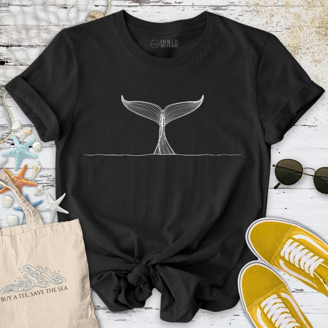AquaTail™ Unisex Whale Line-Art T-Shirt