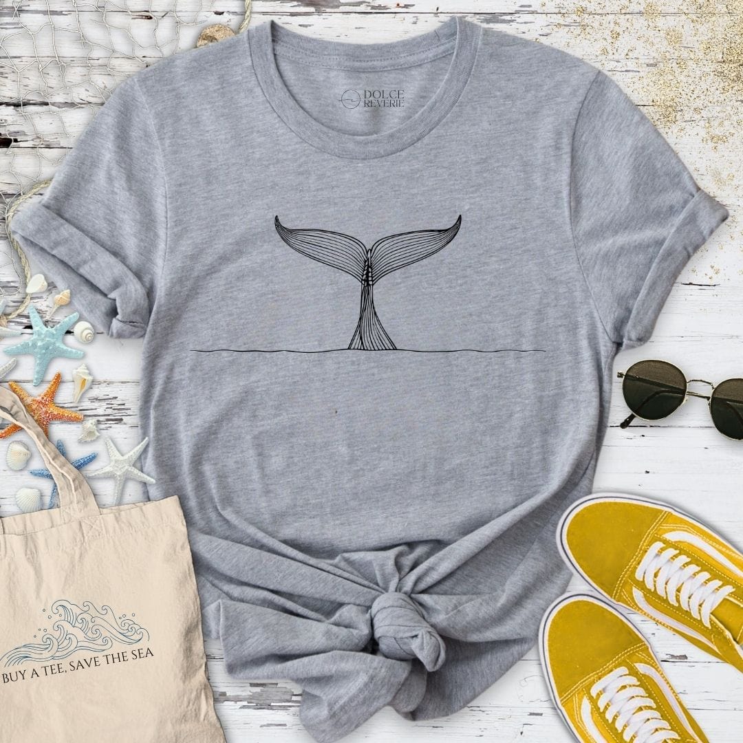 AquaTail™ Unisex Whale Line-Art T-Shirt