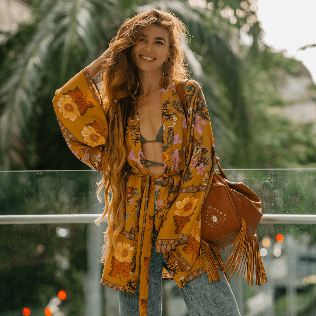 Nomada™ Kimono – Bohemian Ease, Adventure Ready | Yellow / S | Toronty Ottawa