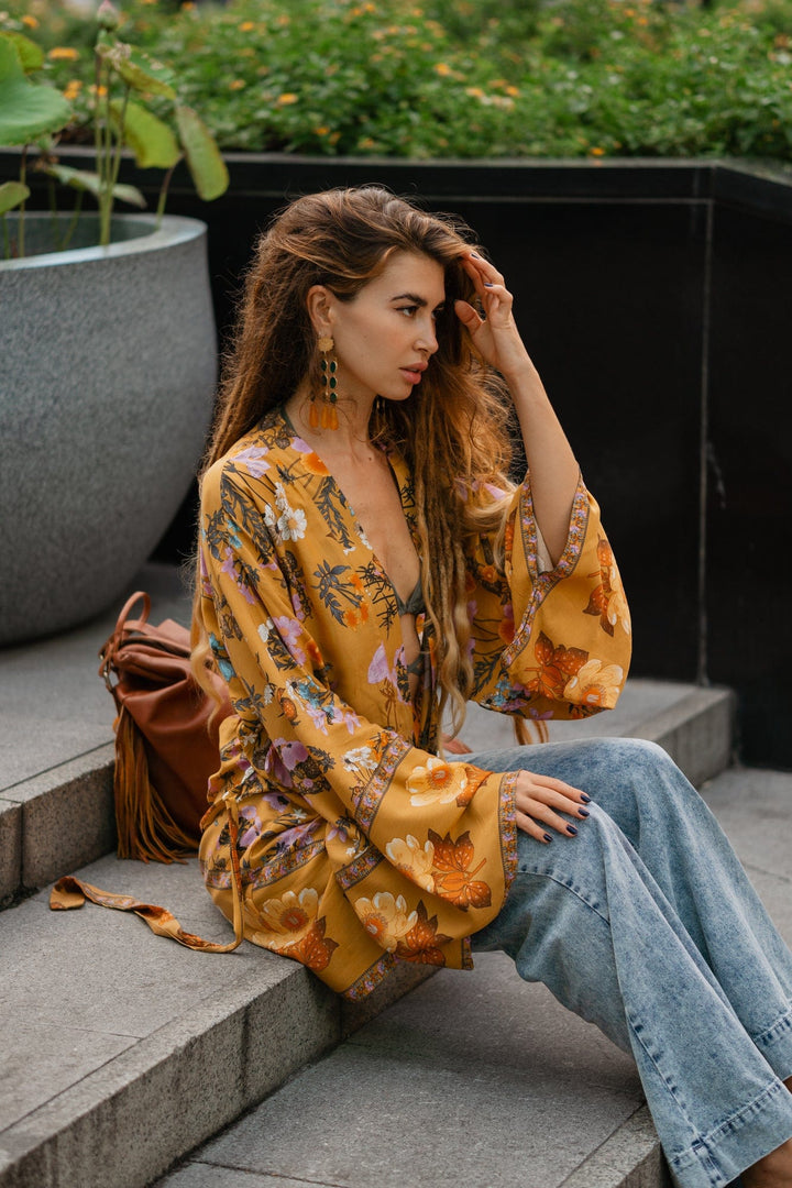 Nomada™ Kimono – Bohemian Ease, Adventure Ready | Yellow / S | Toronty Ottawa